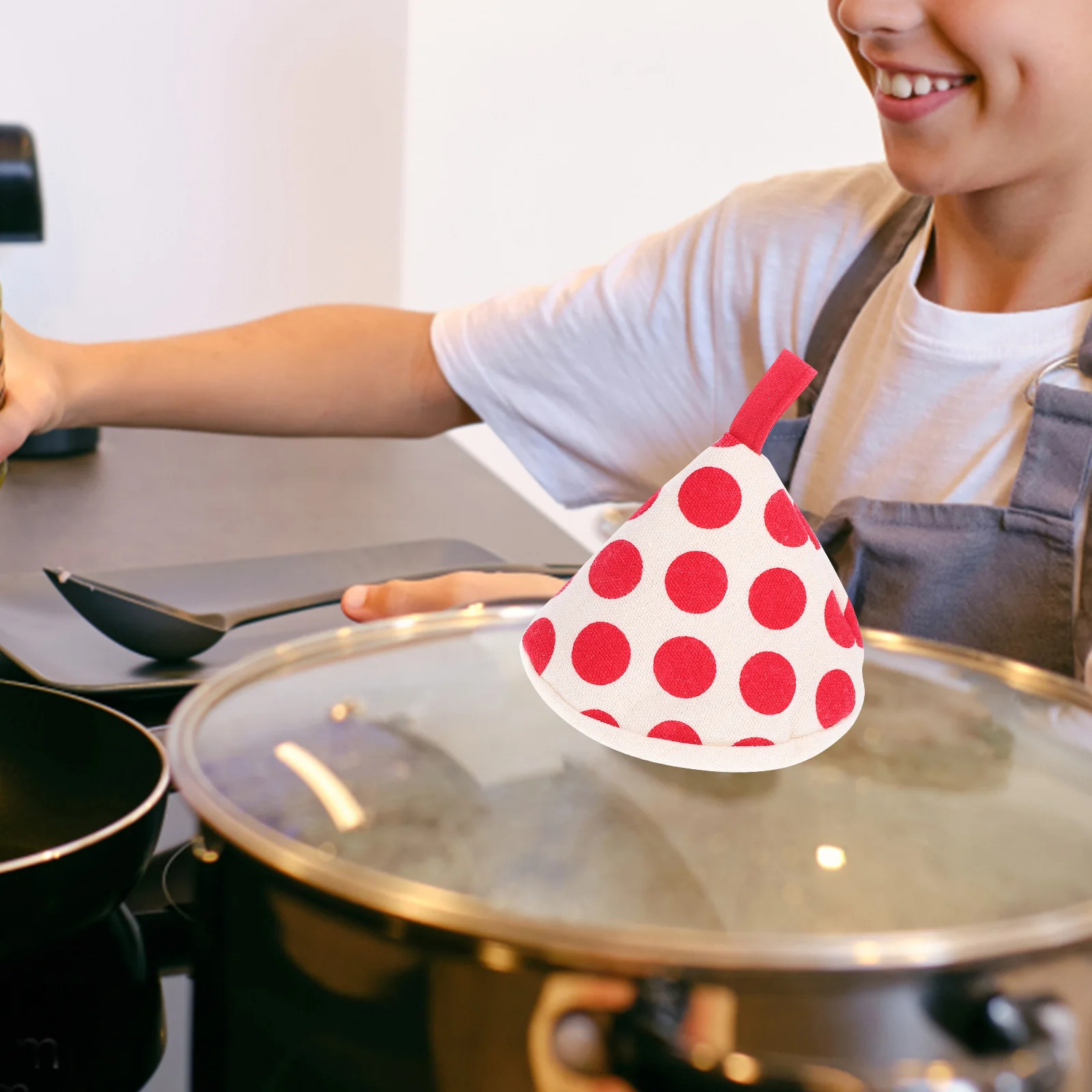 

2Pcs Anti-Scald Lid Knob Cover Heat Resistant Pot Handle Protector Reusable Cotton Kitchen Supply for Cookware