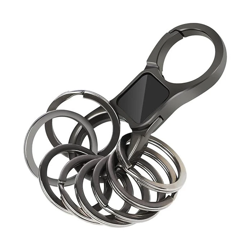 Double Sided Carabiner Keychain Quick Release Dual Snap Key Clip 8 Pack Flat Split Rings Key Separator Heavy Duty EDC Decor