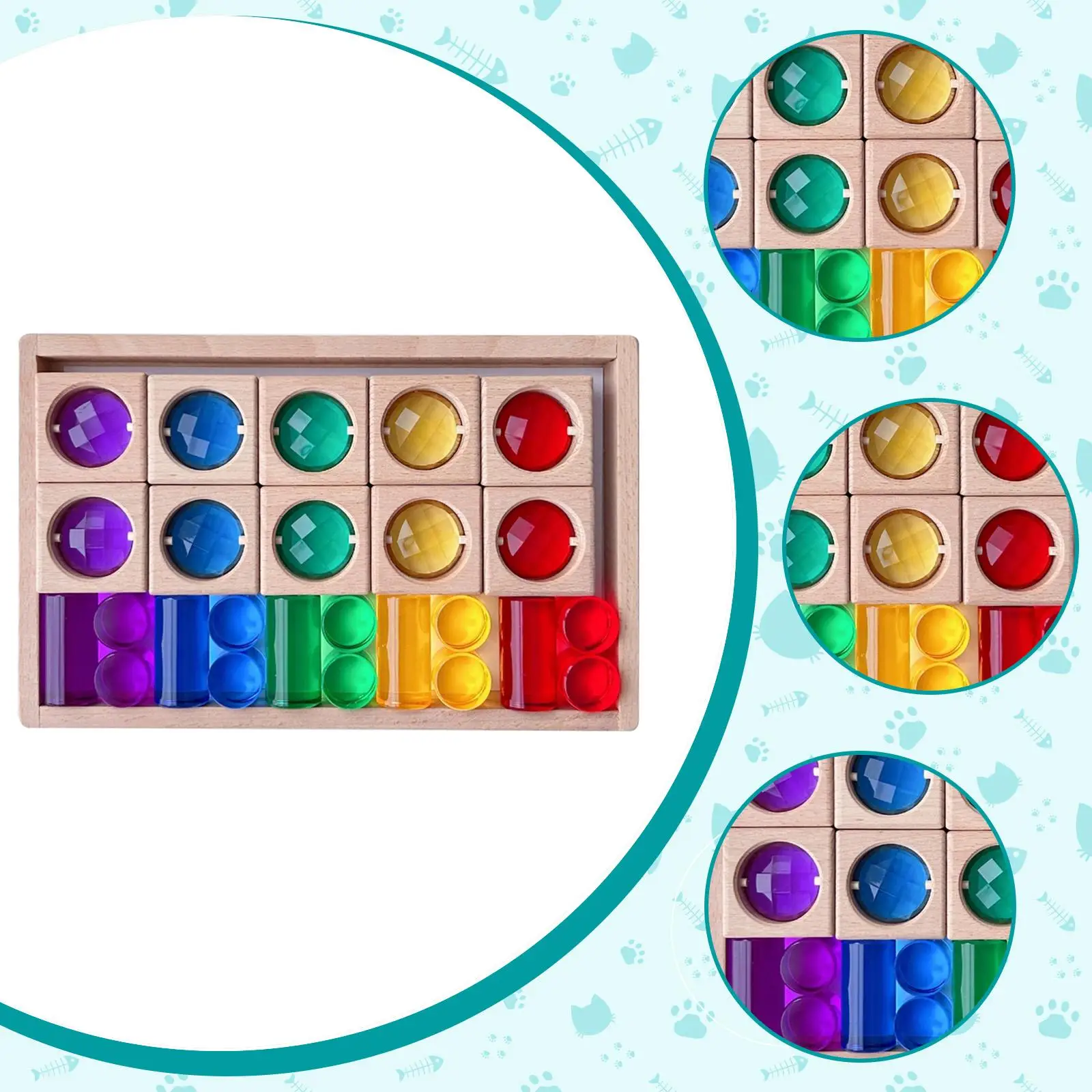 Ensemble de blocs de construction arc-en-ciel, jouets sensoriels translucides pour garçons et filles