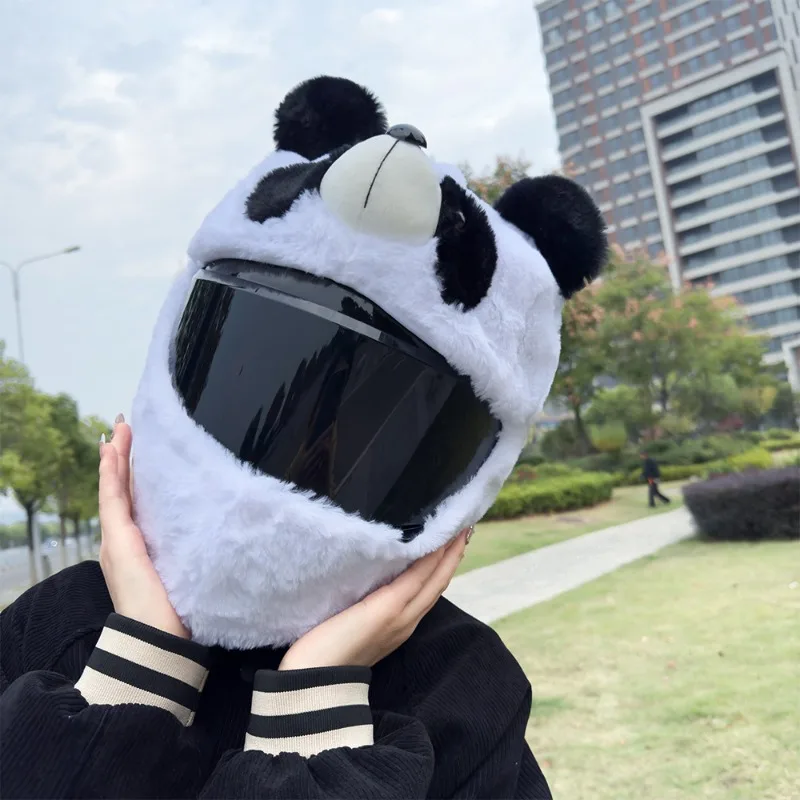 

Helmet Protective Headgear Men's and Women's Full Helmets Cartoon Plush Helmets cover