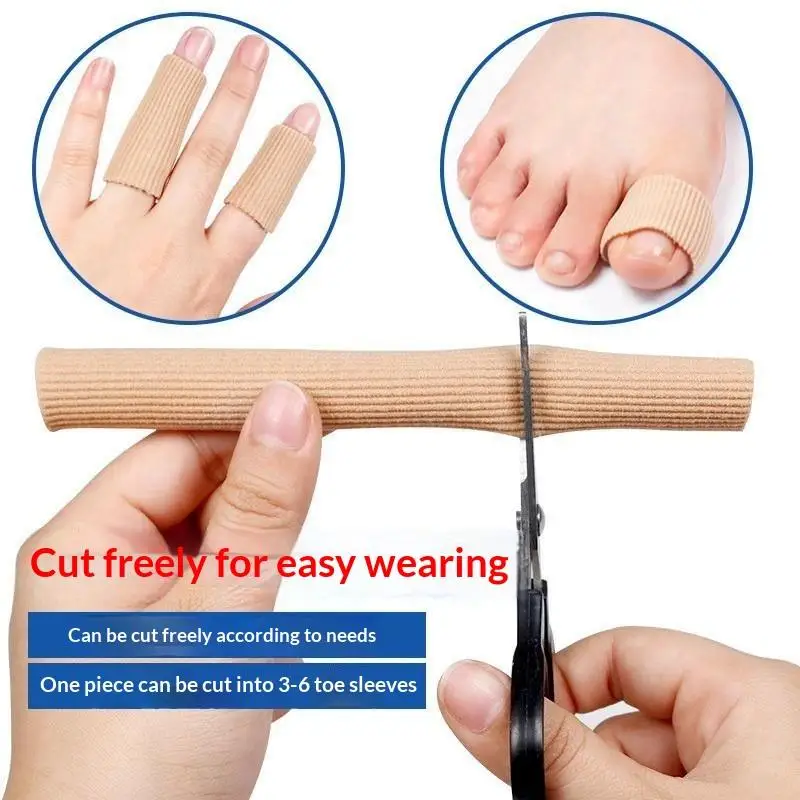 Silicone Tube Toe Gel Protector Cover Finger&Toe'S Fabric Gel Bandage Insoles Corns Blisters Pain Relief Soft Pads