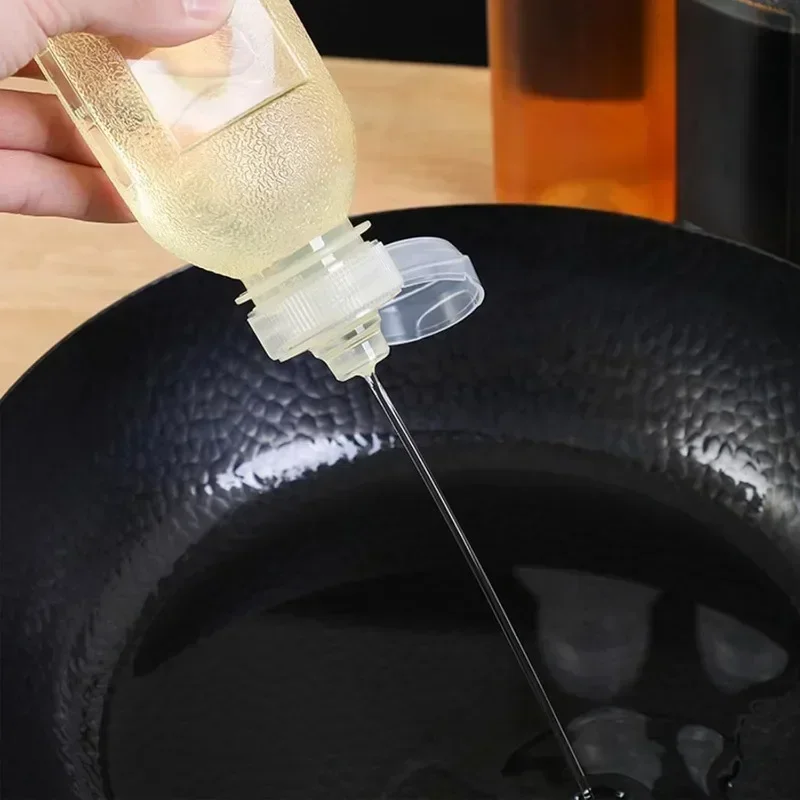 6/1PCS Kitchen Oil Bottle Seasoning Plastic Squeeze Bottle Dispenser Ketchup BBQ Sauces Olive Oil Container Cooking Gadgets