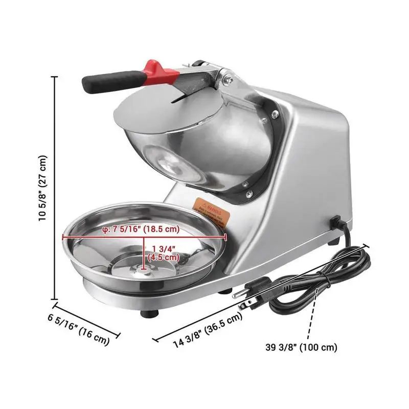 Imagem -06 - Elétrico Duplo Lâminas Neve Cone Maker Novo Triturador de Gelo Evitar Respingo Máquina de Gelo Raspado 2200rpm Uso Doméstico e Comercial