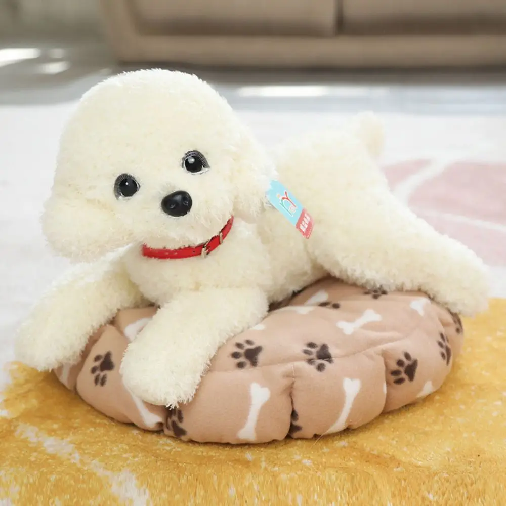 Realistico cane peluche simulazione animali di peluche farciti cuccioli di peluche bambole morbidi e carini capelli ricci barboncino giocattoli di peluche regalo di compleanno
