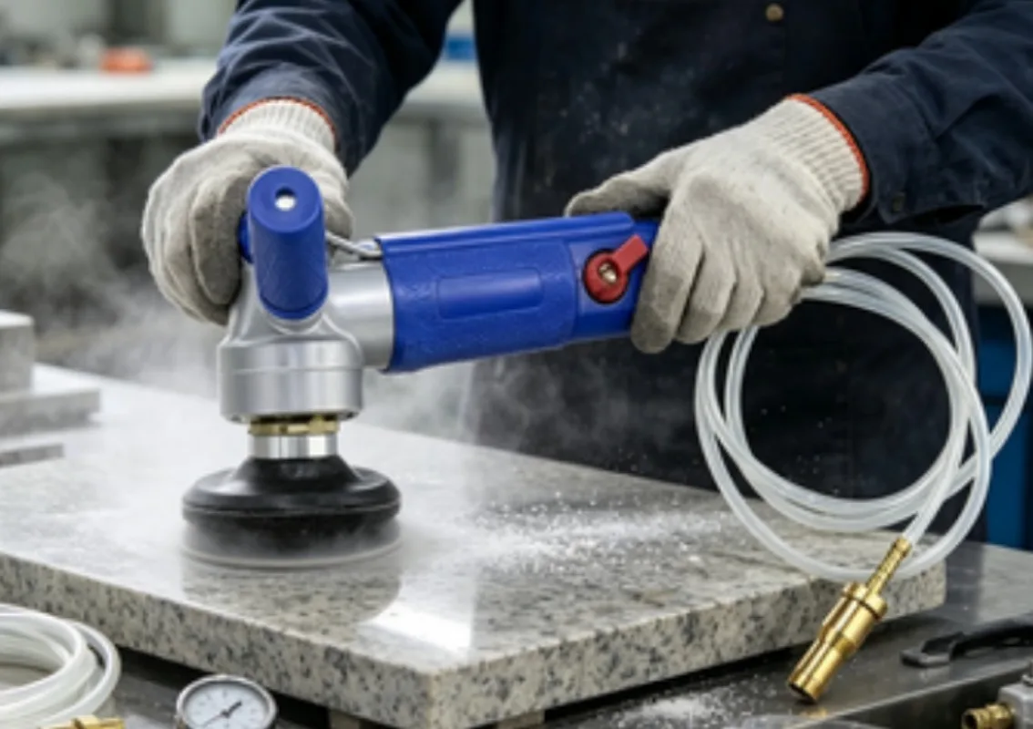 Wet Water‑injection Pneumatic Polisher 4 Inch Surface‑grinding Tool For Multiple Natural Stone Materials