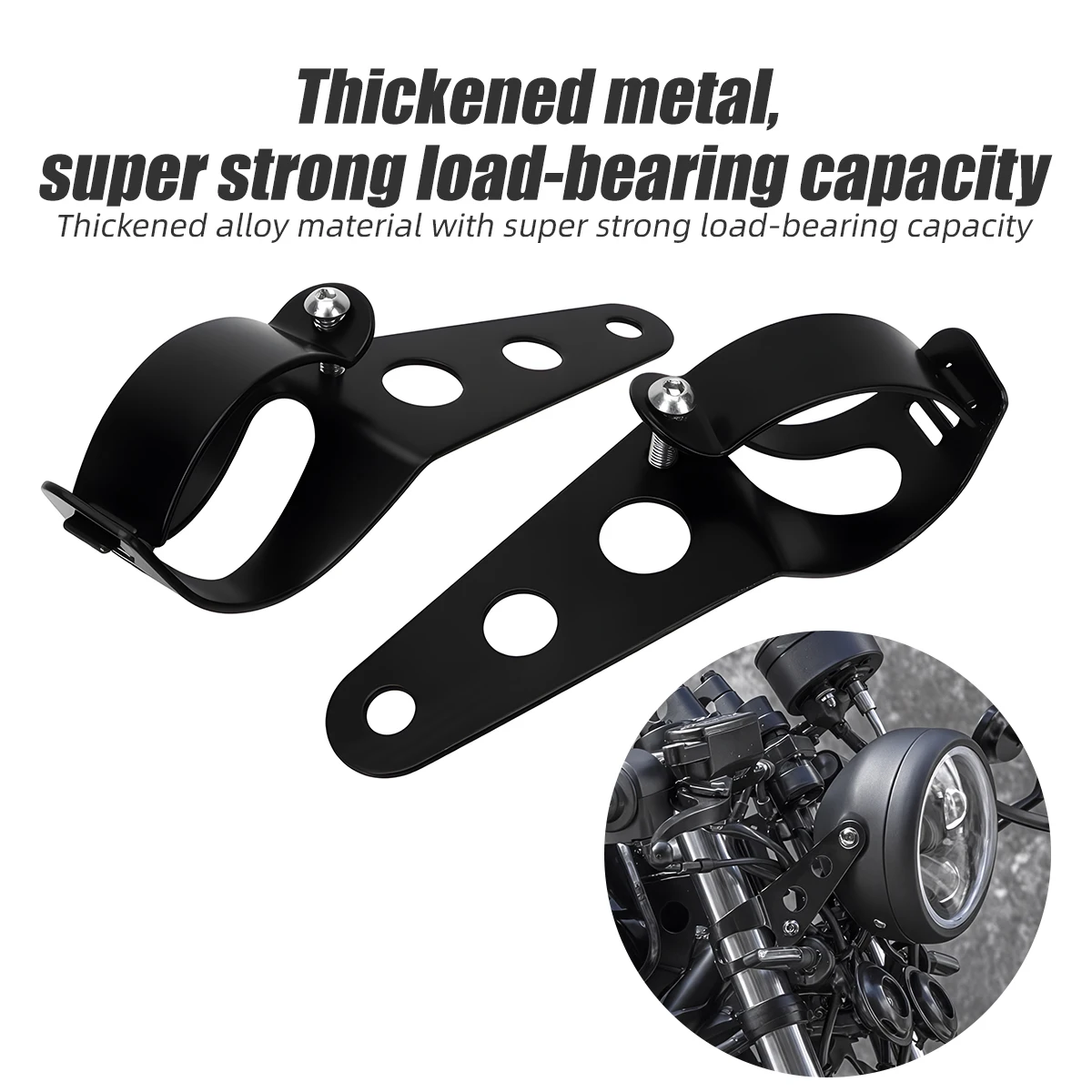 Soporte Universal para Faro de Motocicleta, Ajustable de 28-36mm y 35-43mm, Abrazadera para Horquilla de Motocicleta, Soporte para Faro Delantero