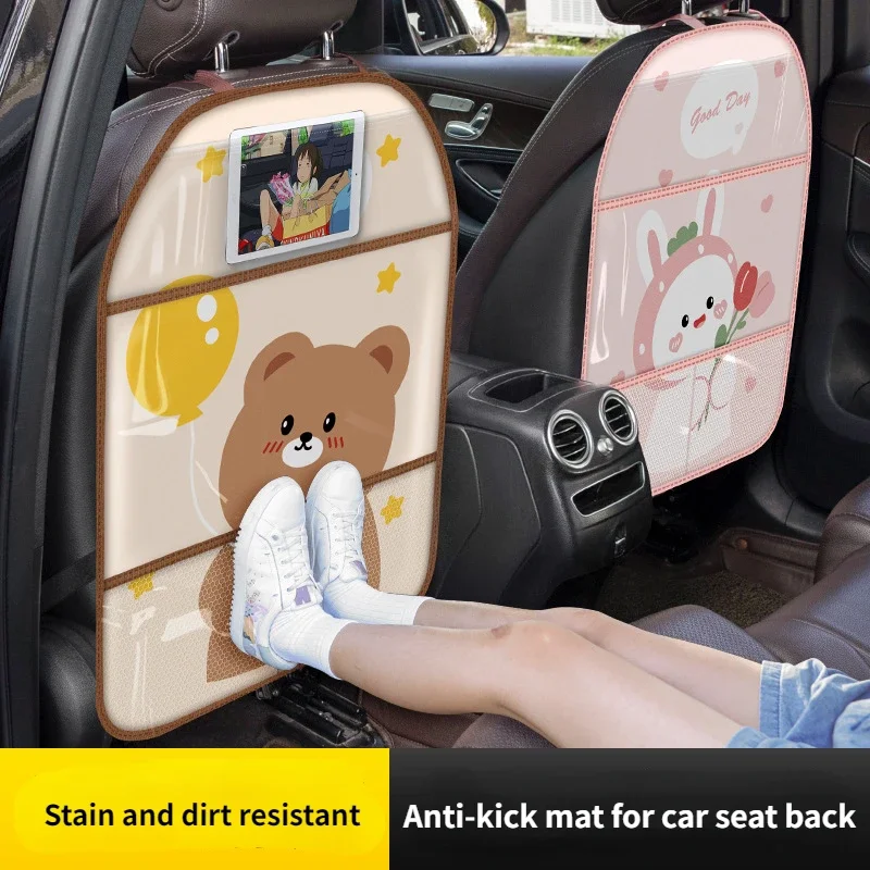 

Car Seat Back Anti-kick Mat Cute Cartoon Anti-Child-Kick Pad Car Seat Rear Anti-dirt Anti-wear Rear Seat Car Protective Mat