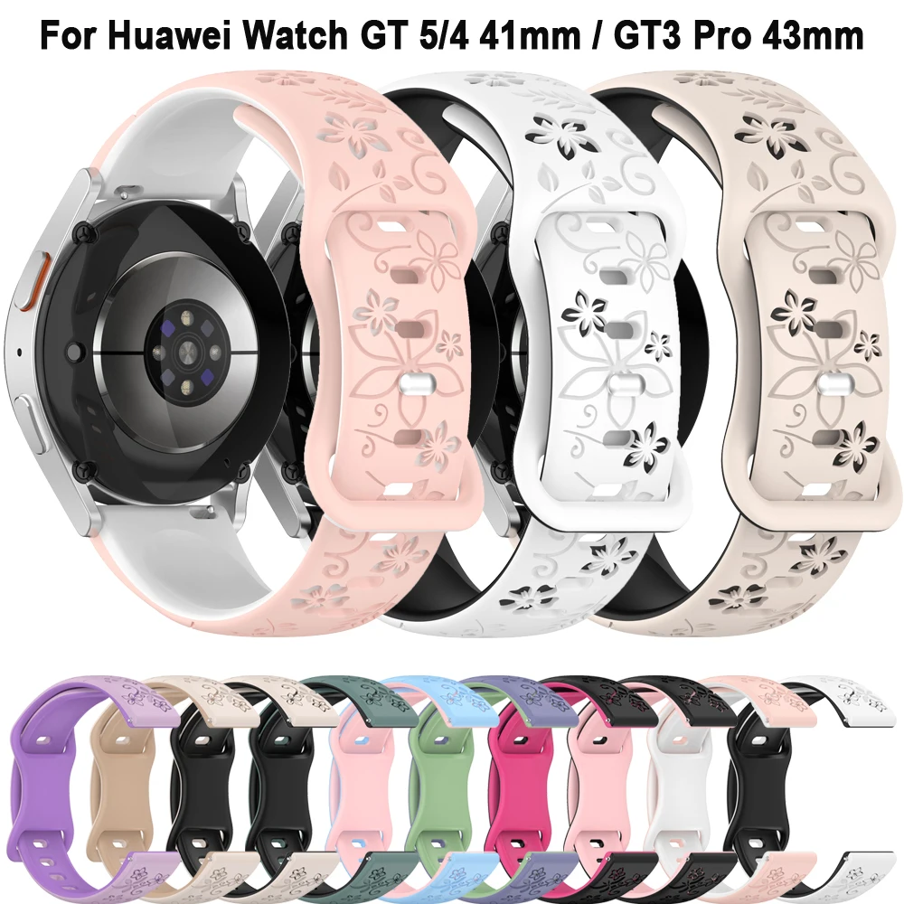 

Силиконовые ремешки 20 мм 18 мм для Huawei GT 5 4 41 мм GT3 Pro 43 мм, сменный ремешок для Huawei Watch GT 2 3 42 мм, женский браслет