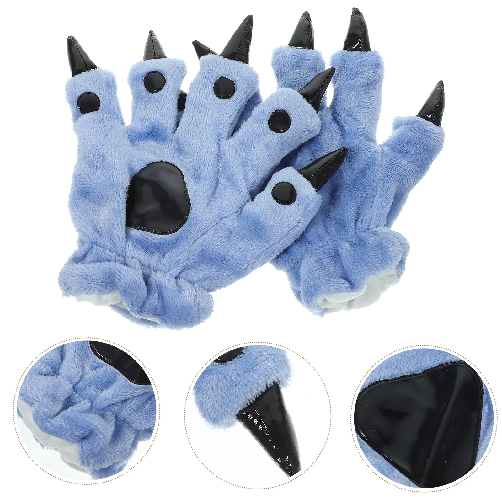 Gants de noël à griffes de dinosaure, 1 paire, gants chauds et épais avec paume d'animaux pour jeu de rôle, accessoire de fête d'hiver, équipement d'équitation
