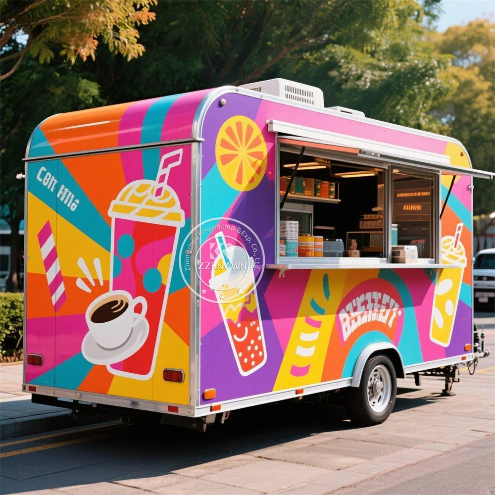 

Customized Barbecue Hot Dogs Trailer Mobile Kitchen Fast Food Truck Trailer Fully Equipped Street Fast Food Trailer