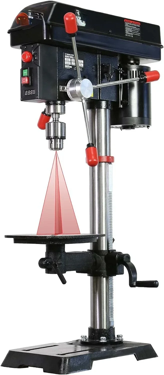 appropriate 12 INCH 6.2A Professional Bench Drill Press, 3/4HP Powerful Benchtop Drill Press, Variable Speed Drill Press