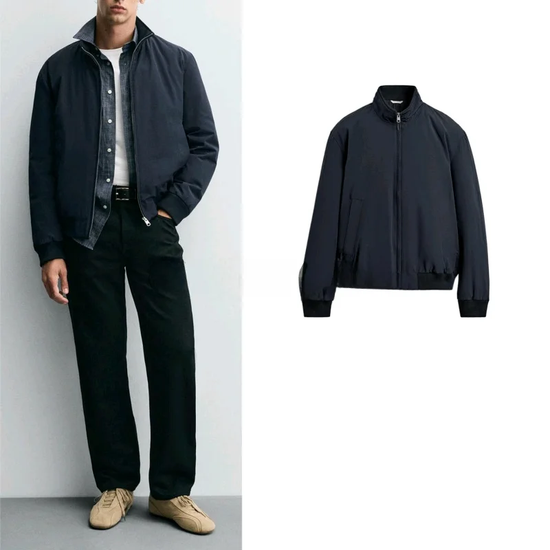 

Мужская осенняя верхняя одежда Pilot Jaet на молнии Long Sve с воротником-стойкой, повседневная повседневная одежда с воротником-стойкой, однотонная повседневная одежда