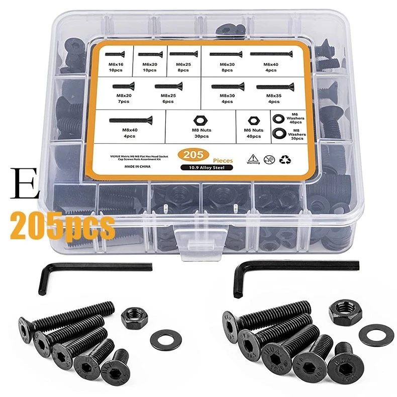 Hex Hexagon Socket Ultra Thin Flat Wafer Allen Head Screw 304 stainless steel Bolts Nuts Washers Assortment mix Kit M2 M3 M4 M5