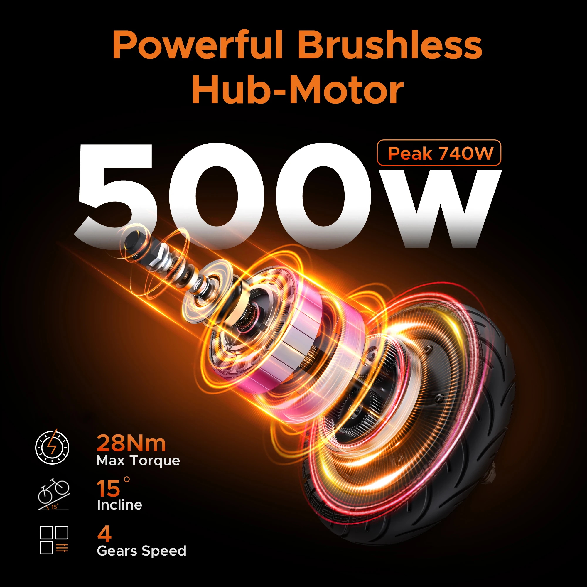 Bild 3: ENGWE Y400 Leichter, zusammenklappbarer Elektroroller, 250 W Leistung, 25 km/h Geschwindigkeit, 70 Meilen Reichweite, 10 Zoll dicke Reifen für Stadt und Abenteuer