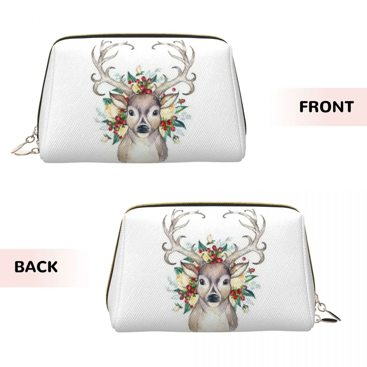 Merry Christmas & Happy Holidays! Women Cosmetic Bag Travel Makeup Organizer Pouch Toiletry Storage Dopp Kit Box