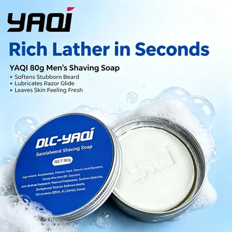 YAQI 80g Shaving Soap for Men Rich Lather Reduces Razor Irritation Smooth Shave