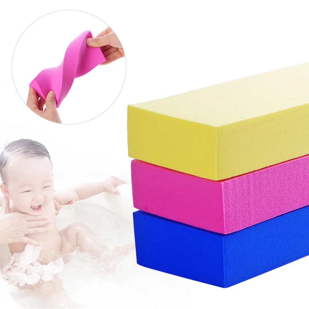 3 قطعة إسفنجة حمام قطنية إسفنجية لتنظيف الجسم مقشر للاستحمام لتنظيف البشرة اللطيفة وتقشير سلس لون عشوائي