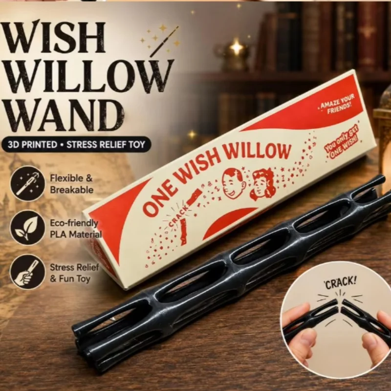 3D-gedruckte „One Wish Willow“ 10cm Glücksbringer „Obsession Black Willow“ mit Retro-Box für Hochzeits- und Geburtstagsdekoration, Requisitenfotos – Detail 4