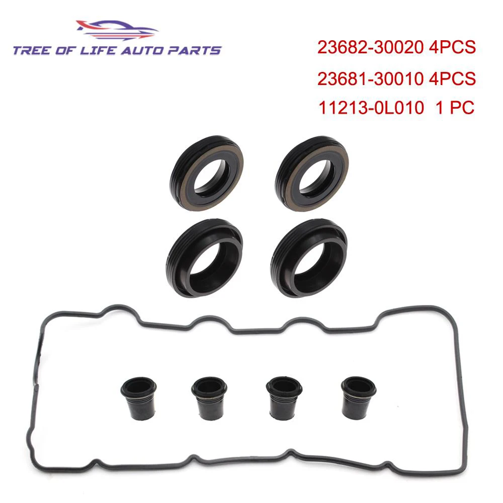 9PCS Valve Cover Oil Seal Kit For TOYOTA HILUX KUN16 KUN26 KDN145 KDN150 DIESEL 23681-30010 23682-30020 2368230020 11213-0L010