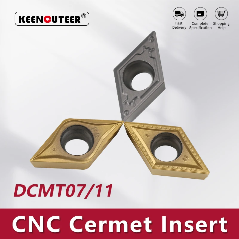 Płytki tokarskie z węglika spiekanego DCMT070204 DCMT11T304 DCMT11T308 do obróbki zewnętrznej, ostrza do tokarek CNC SDJCR SDJCL