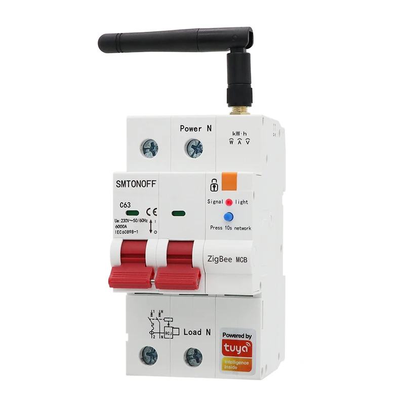 Tuya Zigbee 2P Smart Circuit Breaker With Metering Multifuntion Protector  Voice Control Alexa Google Alice