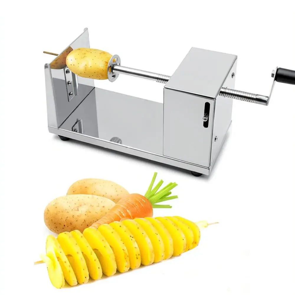 Hand Operated Potato Twister Slicer Stainless Steel Kitchen Tool For Homemade Spiral Chips Fast Food Equipment