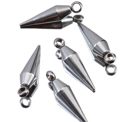 10Pcs Cone Bullet Choker Charms Stainless Steel Spike Beads Pendants for Women Man Hoop Earring Necklace Jewelry Making Material