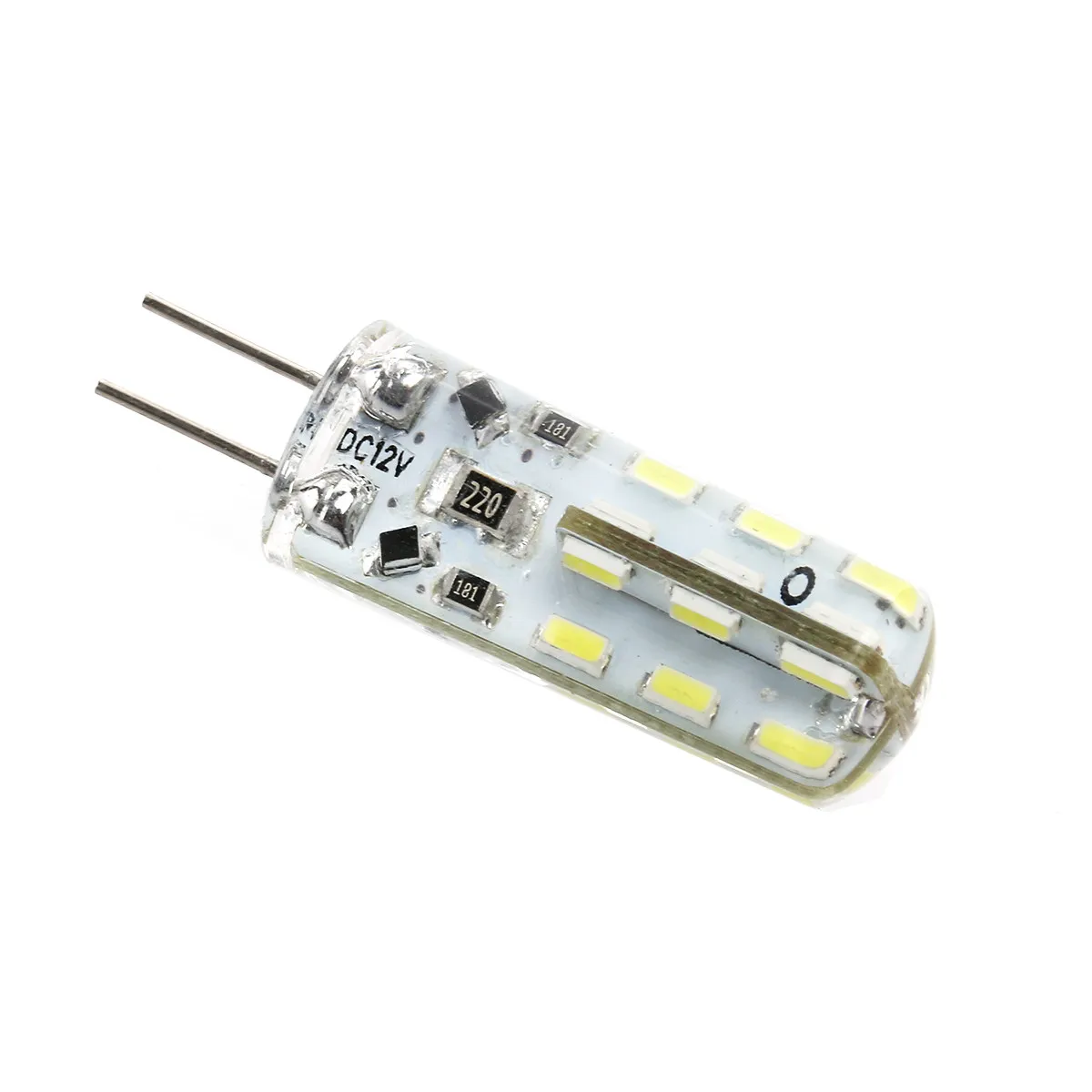 G4 LED Bulb Dc 12V 1.5W 24 Smd 3014 Leds White 6000K-6500K 105Lm Energy Efficient Ultra Long Life Easy Install Silicone Base