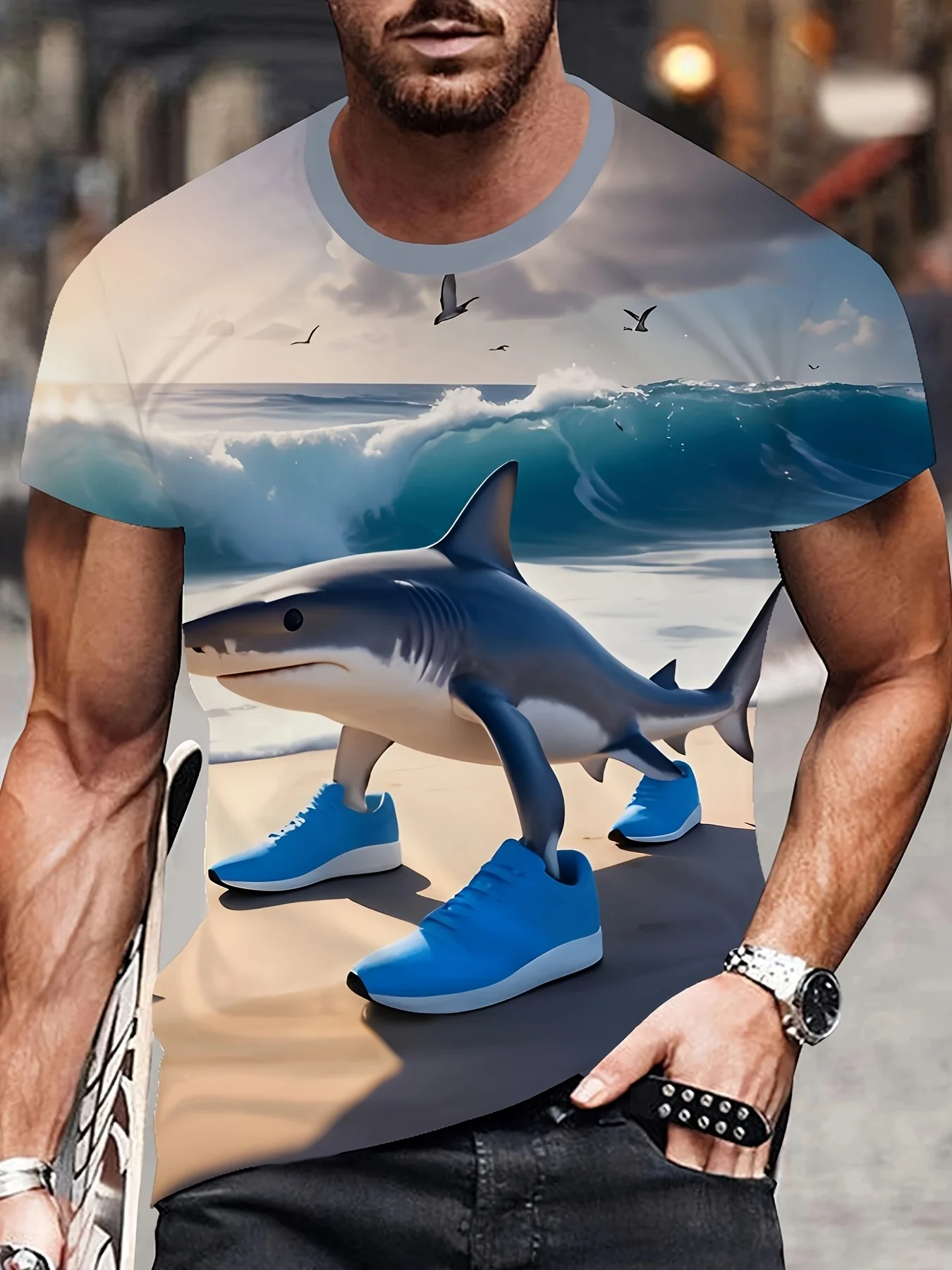 

Men's short-sleeved T-sleeve lightweight, breathable top for summer，