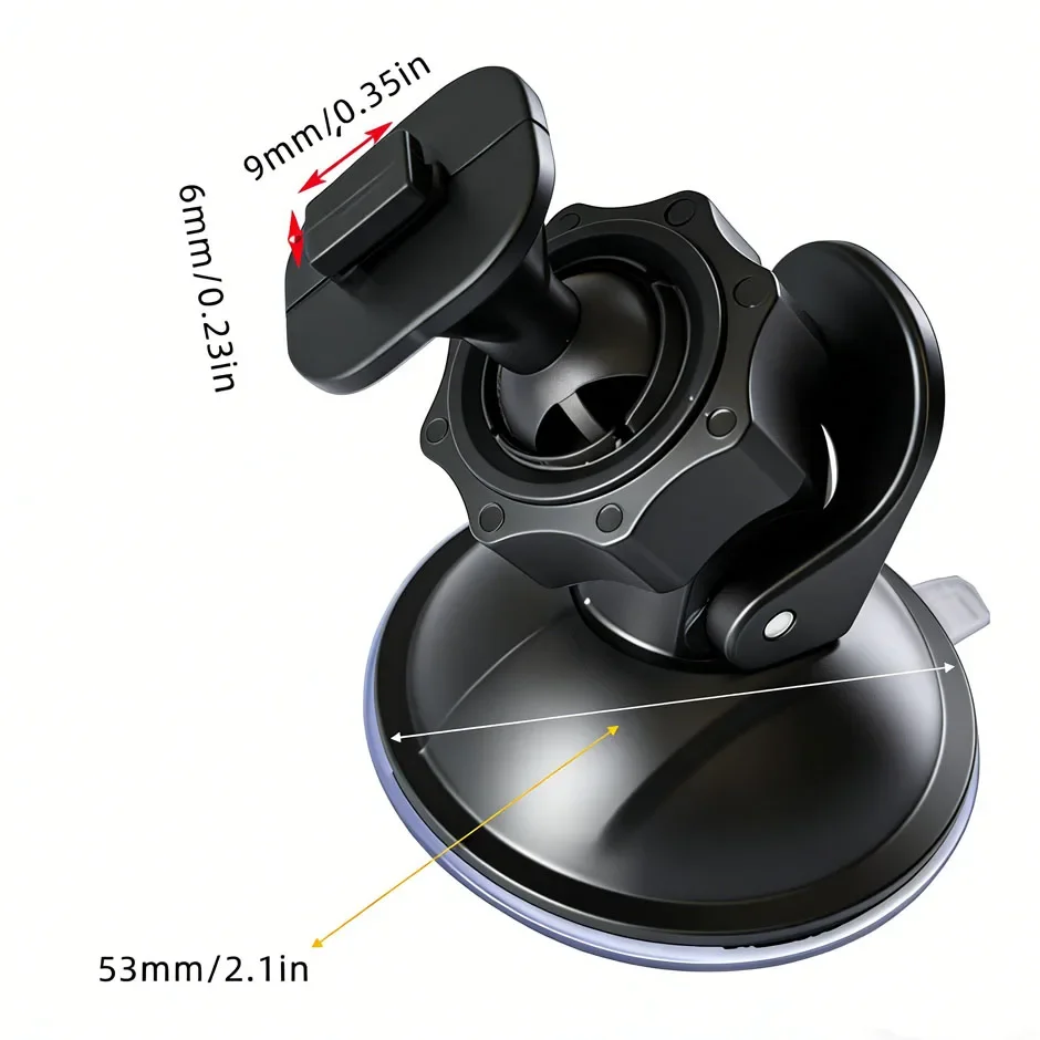 QXNY  360° Rotating Suction Cup Mount for Action Camera, Car DVR on Windshield - Secure Holder Bracket for Driving Recording...