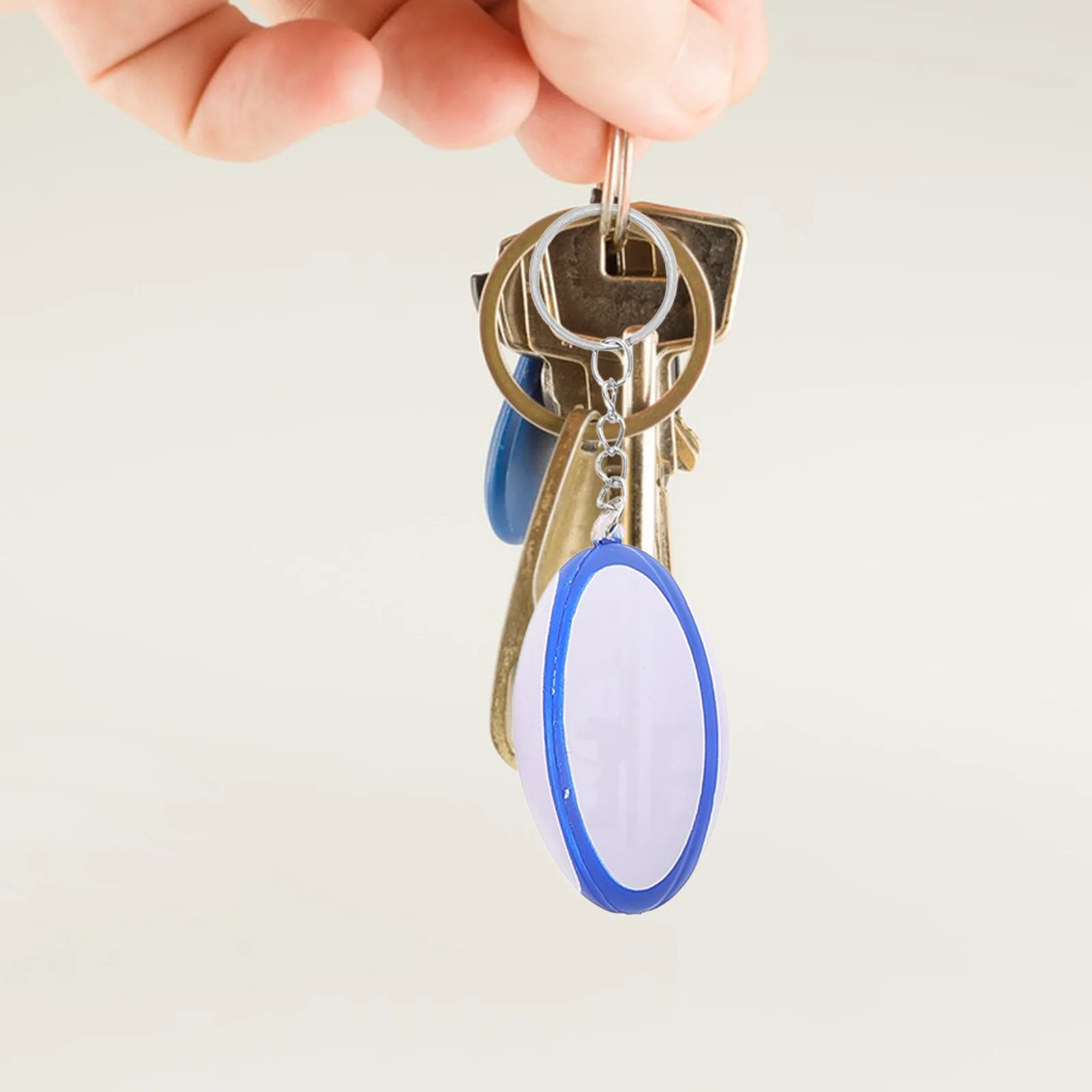 

6 Pcs Football Keychain Rugby Keychains Soccer Keychains Sports Ball Keychain Lightweight Durable Pu Material Ideal Present