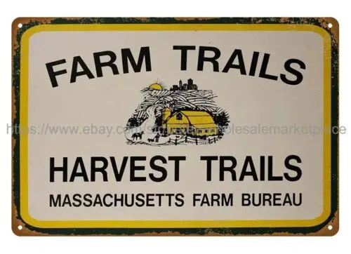 wall art Harvest Trails Farm Trail Massachusetts Farm Bureau metal tin sign tin sign