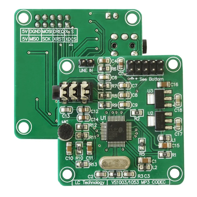 VS1053 Audio-decodering Module MP3 Speler On-Board Onderdelen Opname Functie VS1053 MP3 Audio Decodering Development Board