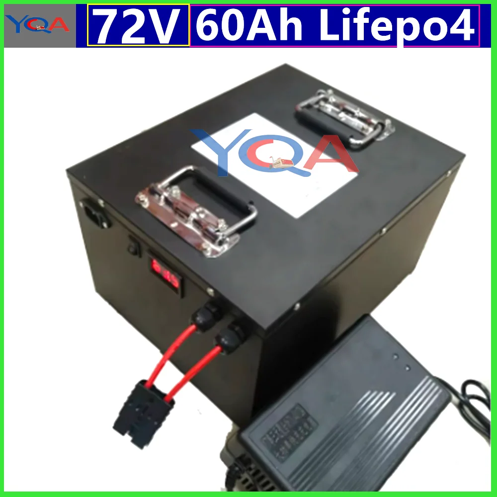 lithium 72V 60Ah lifepo4 battery BMS 24S for 8000W 3500W bicycle bike scooter Motorbike Motorcycle + 10A charger