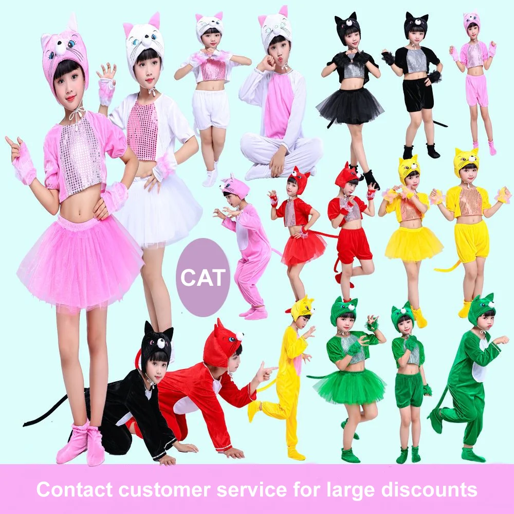 

Children's Party Cosplay Cat Performance Animals Clothing Jumpsuits Cartoon Stage Play Dancing Dress Kindergarten Onesie