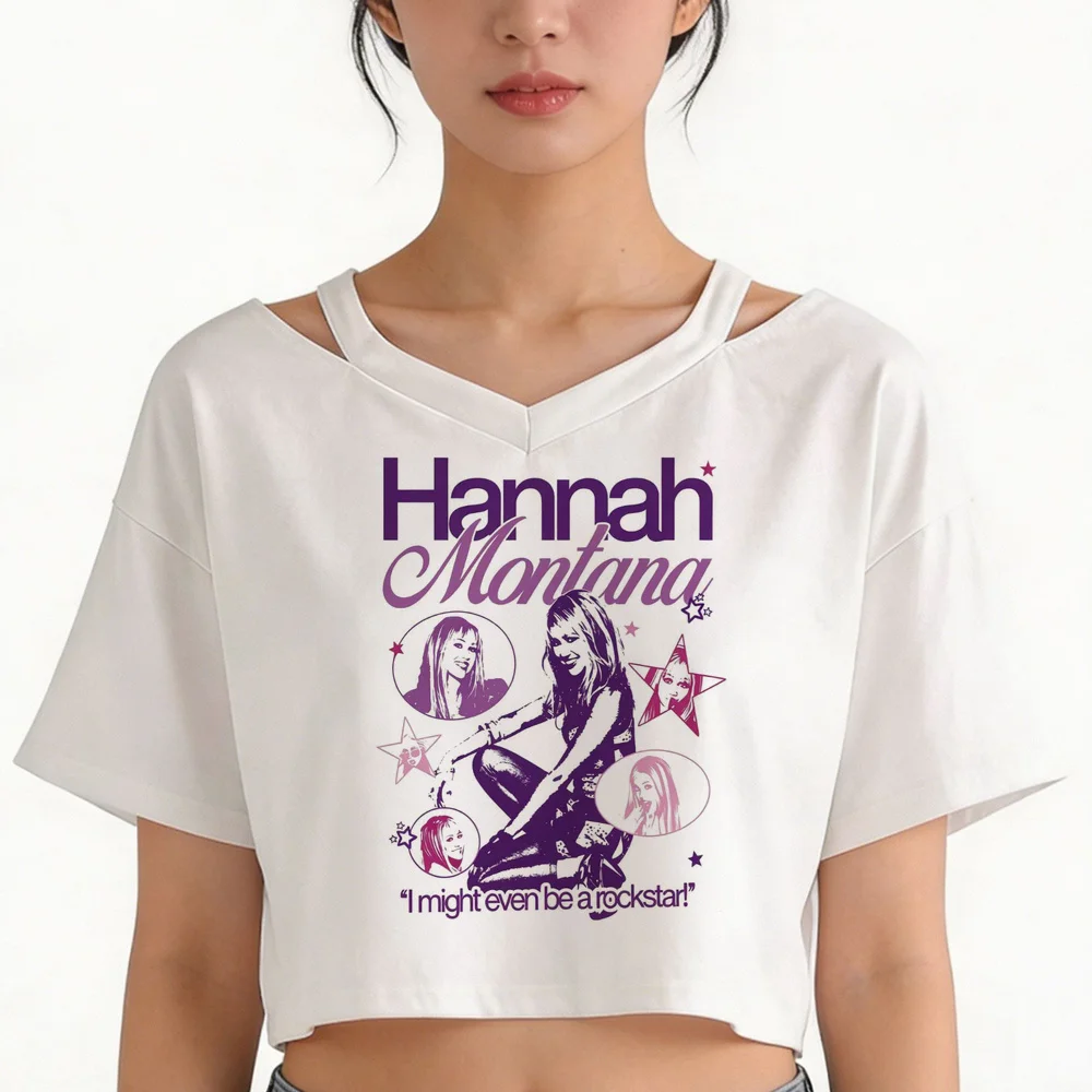 Hannah Montana crop top women vintage clearance sales cheap t-shirt korean fashion streetwear gyaru harajuku japan