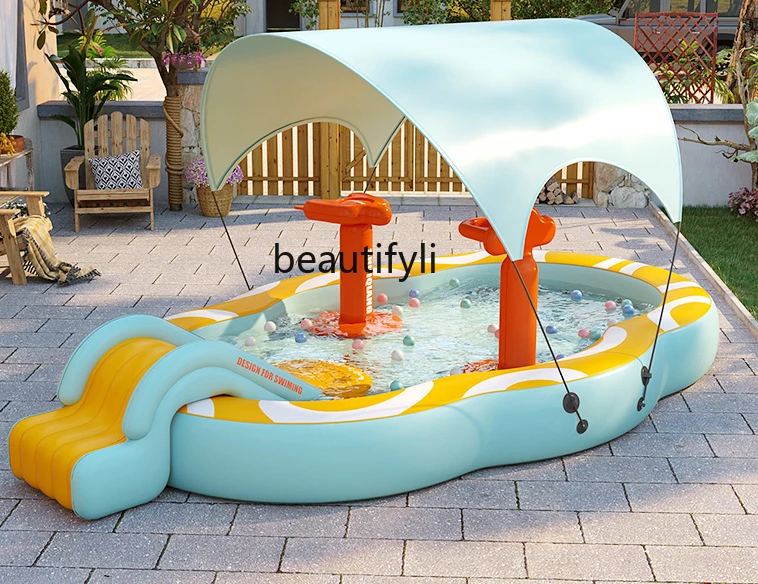 Inflatable Swimming Pool Home Indoor Large Folding Outdoor Water-Spraying Slide Water Bath Pool