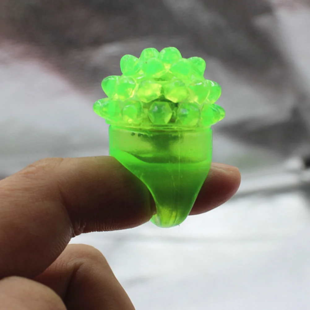 

10 pcs LED Flashing Rings Strawberry Shaped Gifts Bright Light Up Soft Silicone Comfortable Party Dance Accessories