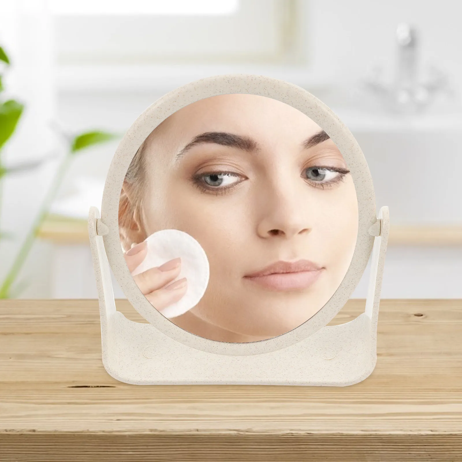 

Adjustable Desktop Makeup Mirror with Swivel Base Double Sided Mirror for Dresser Vanity Countertop Makeup Tool
