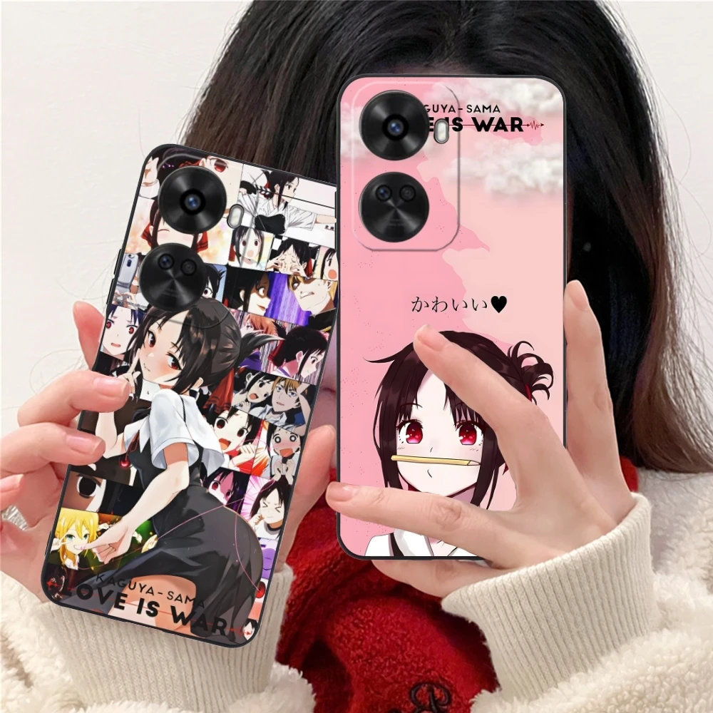 Kaguya Sama Shinomiya Cell Phone Case for Huawei Nova 12 11 10 9 8 7 Pro SE 5G Black Soft Phone Cover Shell