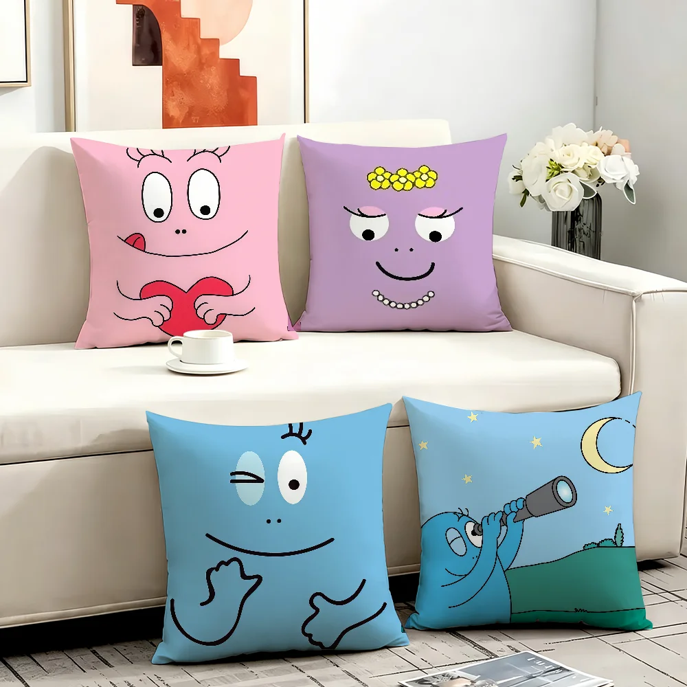 Book Barbapapa cushion cover Comfortable Decorative For Bedroom Living room Dormitory Picnic and Holiday Decoration