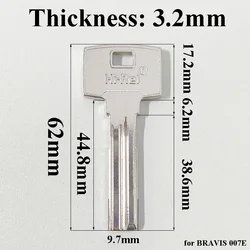 5-10 Pcs Hi-Rel BRAVIS 007E House Home Door Key Blanks Embryo Safe Locksmith Tools Copper