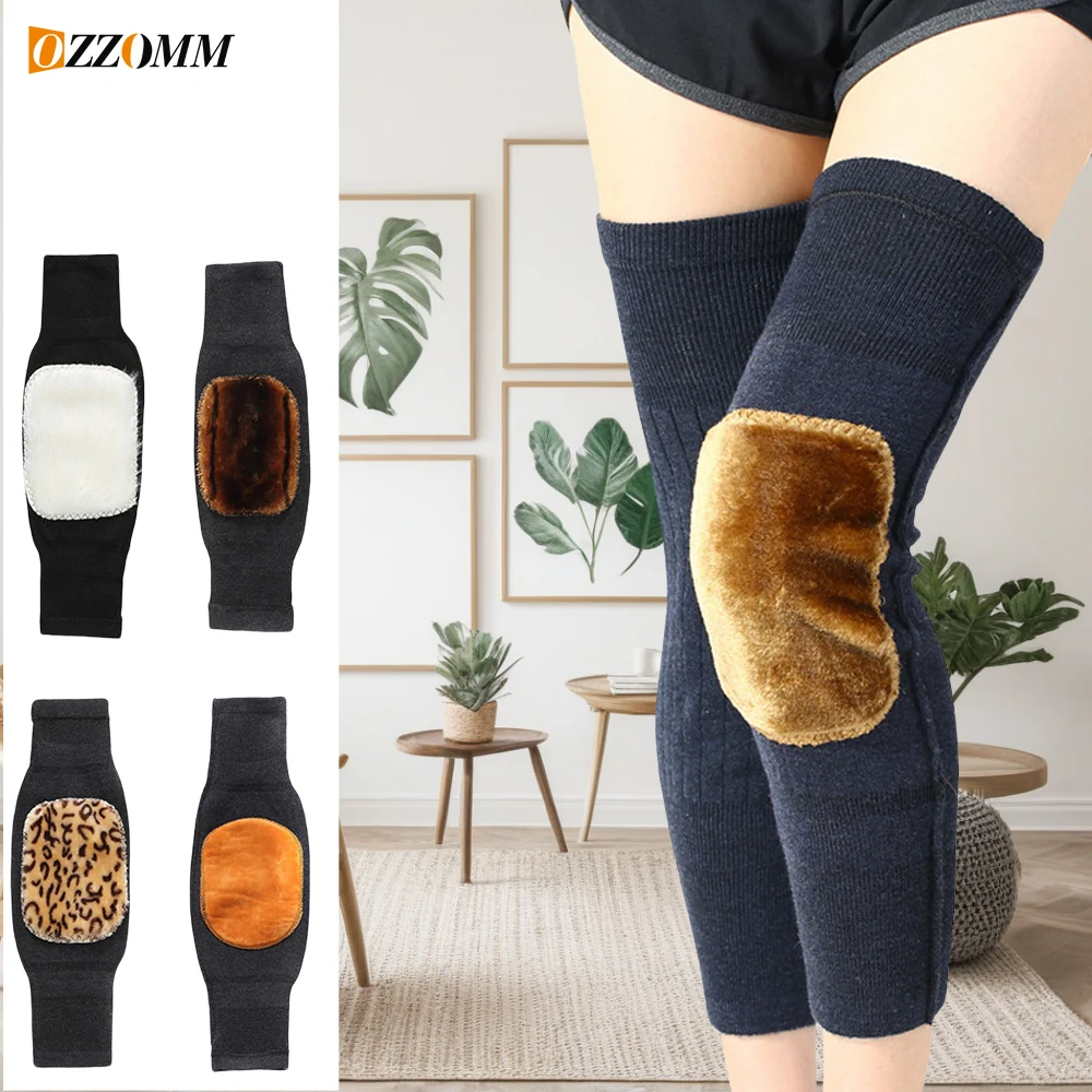 

1Pair Thermal Knee Sleeve, Non-Slip Elastic Wool Cashmere Knee Brace Support Protector, Knee Warmer Pads For Cycling Running