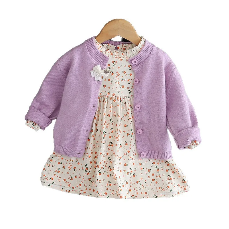 

New Spring Autumn Baby Clothes Children Girls Long Sleeved Coat and Dress Infant Clothing Toddler Casual Costume Kids Tracksuits