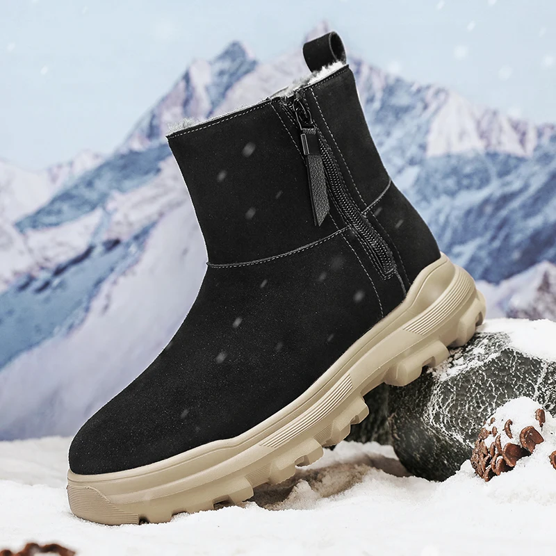 

Winter shoes Men's Hiking Boots Outdoor Snow Men Boots Men fashion Casual Sneakers High Top Keep Warm Non-slip Ankle Boots Men