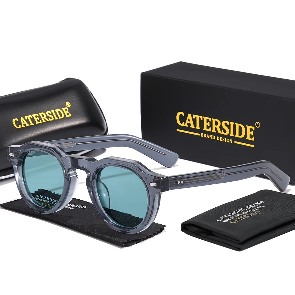 

CATERSIDE классические круглые мужские солнцезащитные очки из ацетата в маленькой оправе, солнцезащитные очки премиум-класса, женские вечерние очки для путешествий, уличные очки UV400