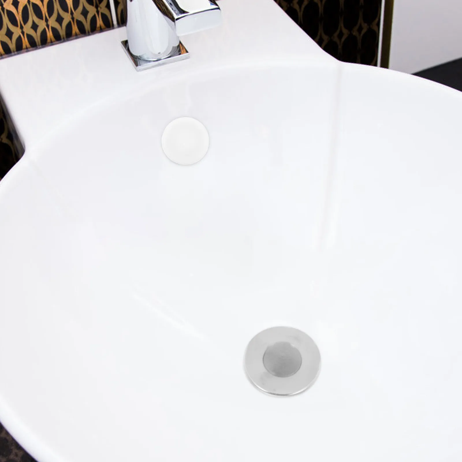 

Комплект из 4 резиновых заглушек для слива раковины, элегантное белое декоративное кольцо-заглушка, скрывающее переливное отверстие, для глубокого удержания воды в ванной