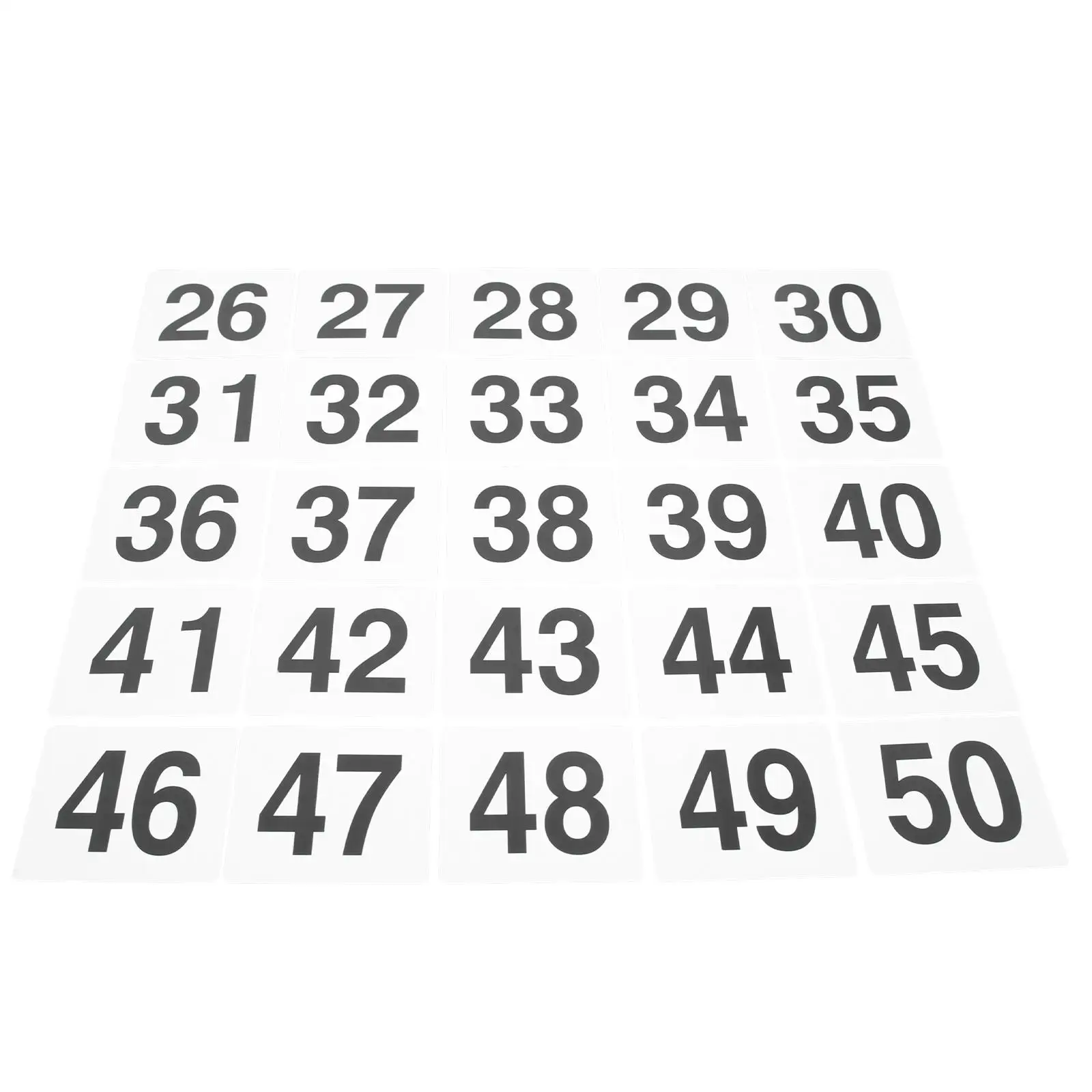 

25 Pcs Table Number Plate Seating Signs Restaurant Double Side Numbered Tents Chair Pvc