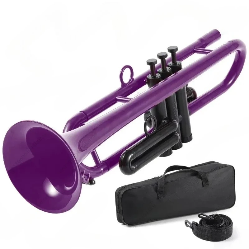 B-flat & C-flat Plastic Trumpet - Musical Instrument for Adults, Children, Beginners & Professional Students