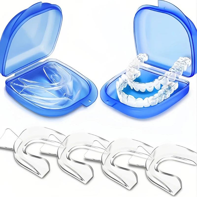 2-4Pcs Dental Retainers Moldable Silicone Mouth Guard for Grinding Teeth Stops Bruxism Teeth Clenching and Teeth Whitening